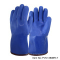 Luvas industriais do produto químico azul das luvas da segurança da prova do óleo do PVC de NMSAFETY